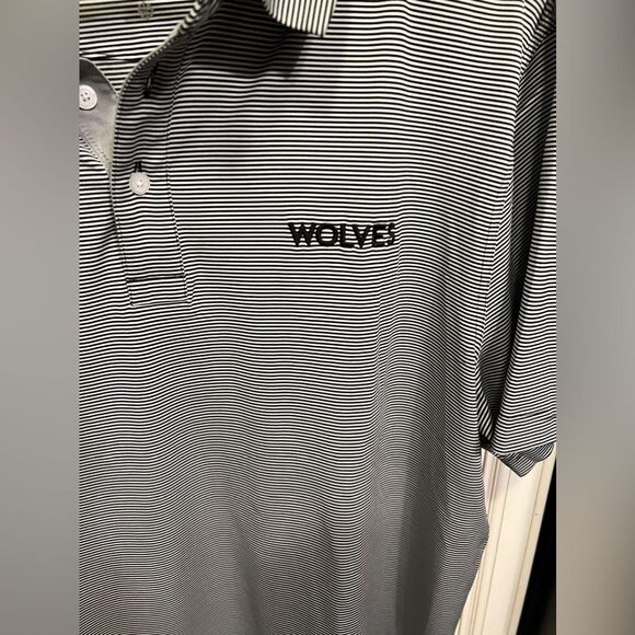 Nike Twolves Dri Fit Men's L Blue White Striped Short Sleeve Golf Polo Shirt L - Picture 3 of 9
